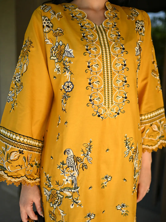 Sunflower Embroidered Cotton Lawn 3-Piece Suit