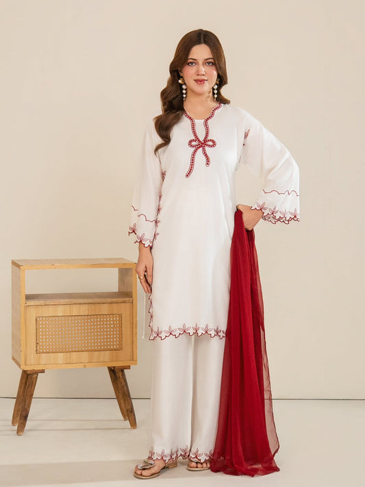 Snobar-Embroidered 3-Piece Suit